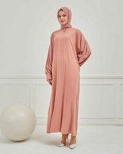 Oversize Bol Kesim Sade Ferace Pembe | 2108-3