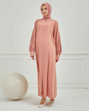 Oversize Bol Kesim Sade Ferace Pembe | 2108-3