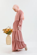 Kat Detaylı Bol Kesim Ferace Pembe | 20683