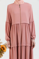 Kat Detaylı Bol Kesim Ferace Pembe | 20683