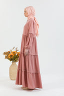 Kat Detaylı Bol Kesim Ferace Pembe | 20683