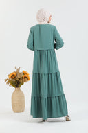 Kat Detaylı Bol Kesim Ferace Su Yeşili | 206815