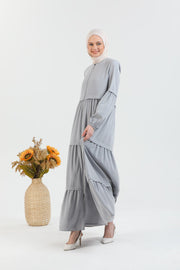 Abaya La couleur grise avec une coupe large | 2068-24