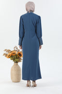 İnci Detaylı Tesettür Elbise İndigo | 30246