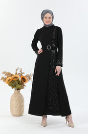 Robe ceinture noire | 3025-1