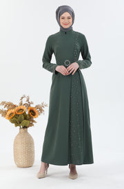 Robe ceinture verte | 3025-9