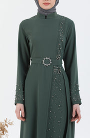 Robe ceinture verte | 3025-9