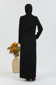 Abaya Noir  détaillée brodée | 2078-1 