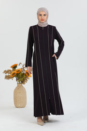 Abaya Plum Embroidered  | 2078-8