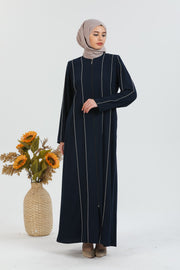 Abaya Kaki  détaillée brodée | 2078-5