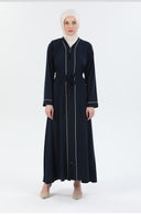 Biye Detaylı Abaya Ferace Lacivert | 206705