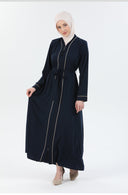 Biye Detaylı Abaya Ferace Lacivert | 206705