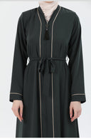 Biye Detaylı Abaya Ferace Haki | 206709