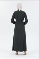 Biye Detaylı Abaya Ferace Haki | 206709