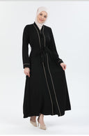 Biye Detaylı Abaya Ferace Siyah | 206701