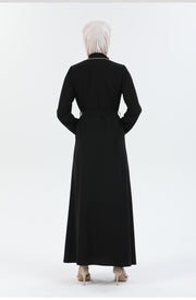  Abaya Piping Detailed Black | 2067-0-5