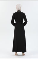 Biye Detaylı Abaya Ferace Siyah | 206701