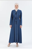 Biye Detaylı Abaya Ferace İndigo | 206706