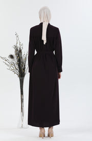 Big size chiffon dress with stones Burgundy | 8013-2-7