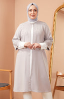 Taş Detaylı Ceketli Takım Gri | 11001324