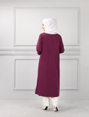 Kolları Şerit Taşlı Üçlü Takım Mor | 11006