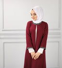 Kolları Şerit Taşlı Üçlü Takım Bordo | 11006-7 - Modalale.com