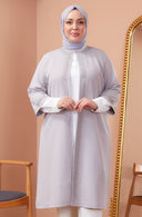 Taş Detaylı Ceketli Takım Gri | 11001224