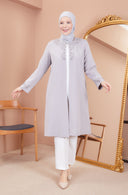 Taş Detaylı Ceketli Takım Gri | 11007324