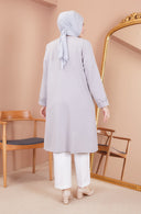 Taş Detaylı Ceketli Takım Gri | 11007324