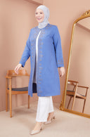 Taş Detaylı Ceketli Takım İndigo | 1100726