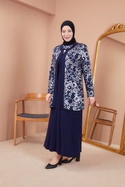 Big size chiffon dress with stones Burgundy | 8013-2-7
