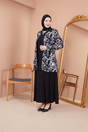 Big size chiffon dress with stones Burgundy | 8013-2-7