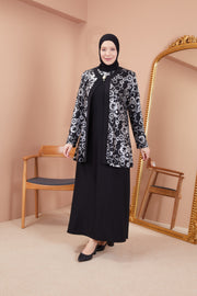 Big size chiffon dress with stones Burgundy | 8013-2-7