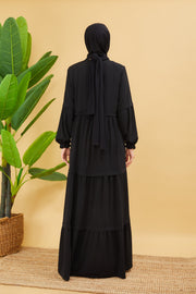 Abaya avec une coupe large couleur Noir | | 2068-1 
