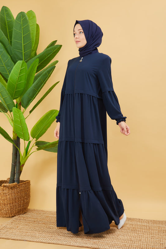 Kat Detaylı Bol Kesim Ferace Lacivert | 20685