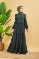 Kat Detaylı Bol Kesim Ferace Haki | 20689