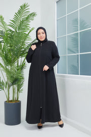 Abaya Big Size Black Stone Embroidered | 2063-3-1