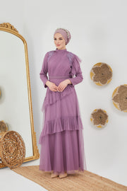 فستان سهرة أرجواني | 7719-12