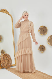 TÜL ABİYE GOLD | 7719-21