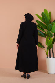 Black  Abaya With Shiny Stones | 2073-2-1