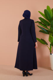 Navy blue Abaya With Shiny Stones | 2073-2-5