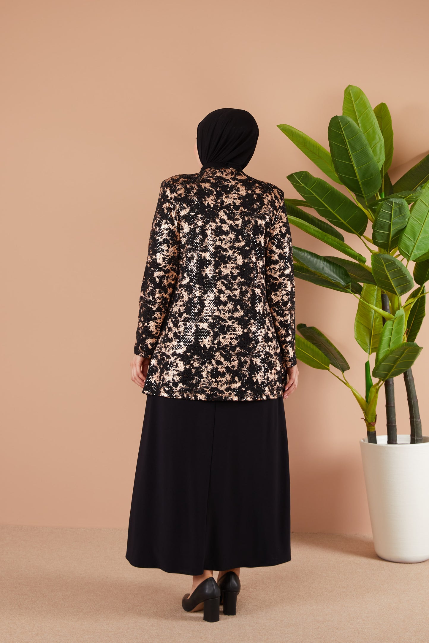 Robe en mousseline grande taille avec pierres bordeaux | 8013-2-7
