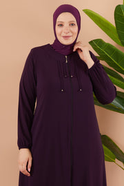 Abaya aubergine une grande taille | 2081-8
