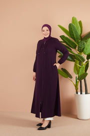 Abaya aubergine une grande taille | 2081-8