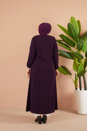 Abaya aubergine une grande taille | 2081-8