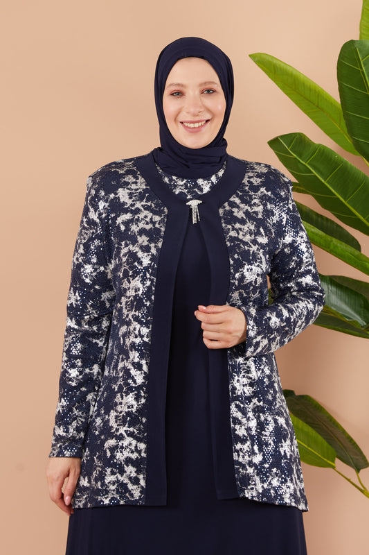 Broş Detaylı Ceketli Sendi Takım Lacivert | 801425