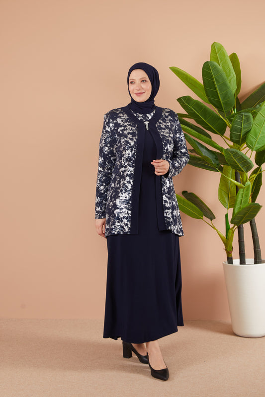 Broş Detaylı Ceketli Sendi Takım Lacivert | 801425