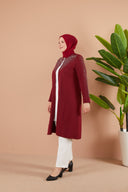 Taş Detaylı Ceketli Takım Bordo | 1100747