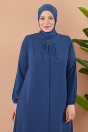 Abaya Grise  unie grande taille | 2081-6
