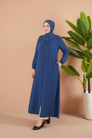 Abaya Grise  unie grande taille | 2081-6
